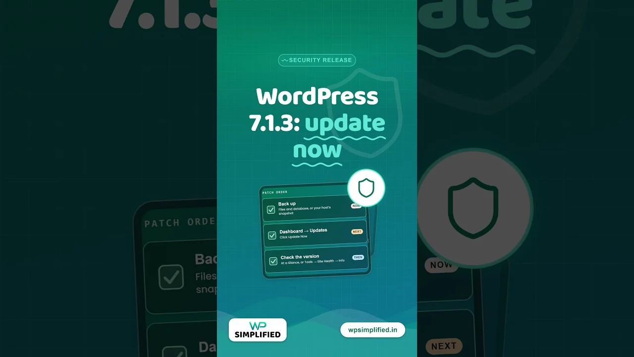 WordPress Security: 7.1.3 Update Kaise Kare? 7 Fixes